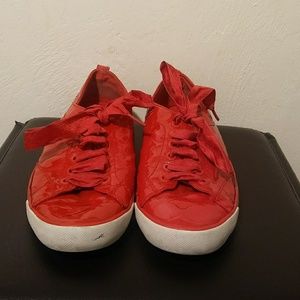 COACH Women's "Suzzy" Red Patent Leather Sneakers